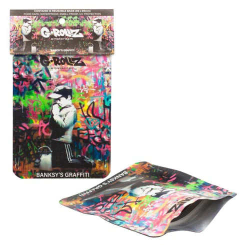 G ROLLZ BANKSY SMELL PROOF BAGS 65X85 10CT