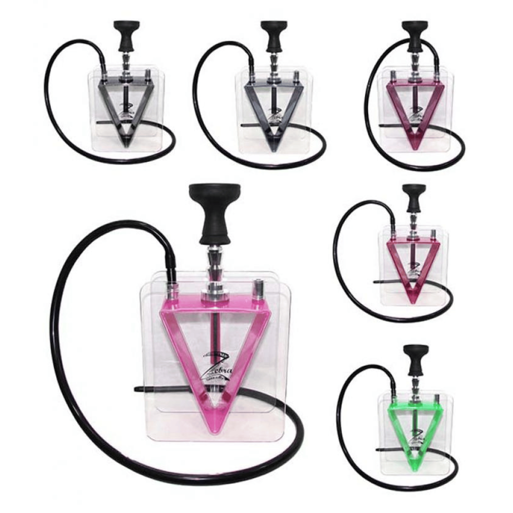 Zebra Smoke Fountain 13 Inch Single Hose Hookah - Assorted Colors